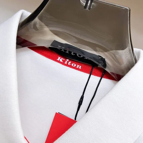 Kiton White Zipper Polo Shirt